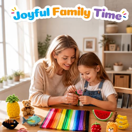 Image of Caydo 200PCS Thick Pipe Cleaners Craft, 20 Colors Chenille Stems | for Arts and Crafts Projects, Fuzzy Limpia Pipas for Creative DIY Decorations and Educational Toys
