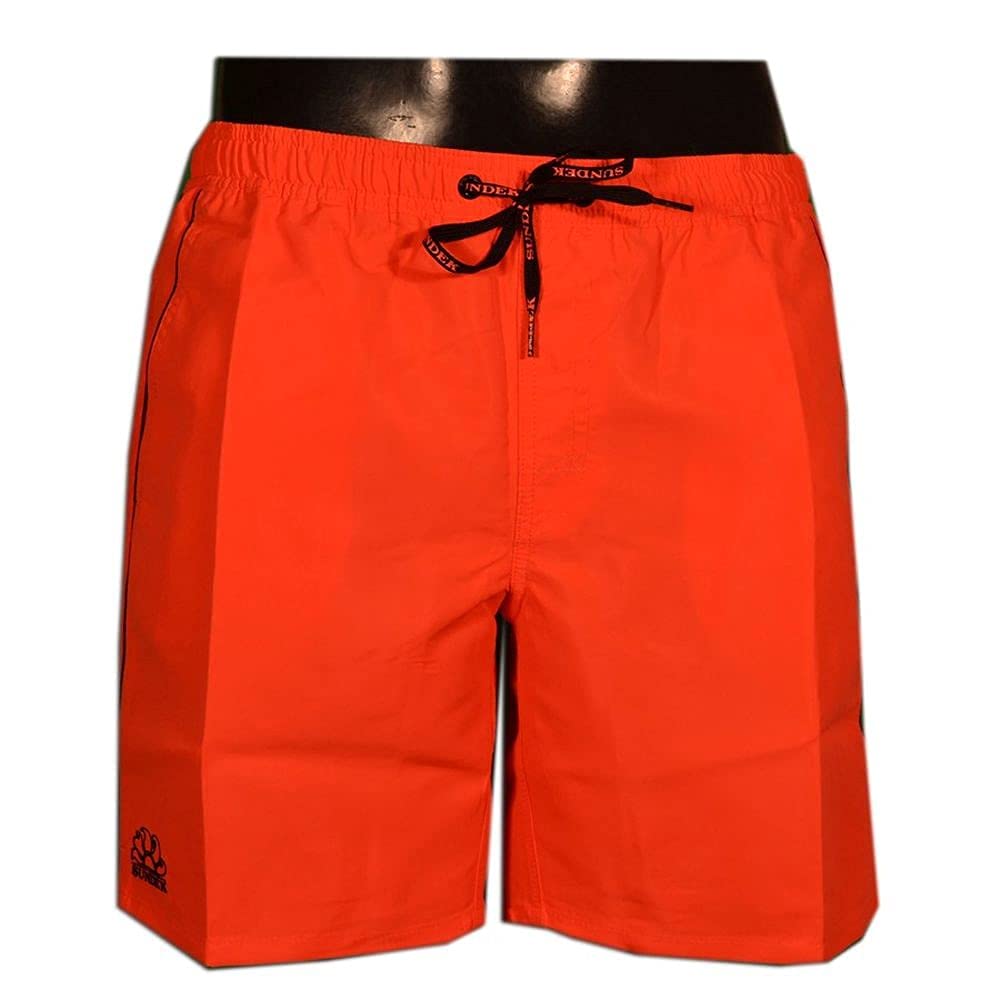 Sundek Uomo M420Bdta100 Pervis Swim Tr 04702 Colore Fluo Orange 02 M/Arancio fluo