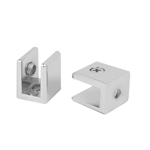 Miniatura 2 de uxcell Soporte de estante de vidrio ajustable aleación de zinc puerta gabinete abrazadera clip soporte para 0.315-0.394 in espesor 8pcs