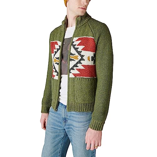 Lucky Brand Men's Southwestern Print Full Zip Bomber Sweater3