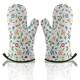 【Weich & Bequem】Das Futter der Ofenhandschuhe besteht aus 100% Polyester, das sehr weich und bequem ist. Wenn Sie diese Topflappen Handschuh verwenden, können Ihre Finger leicht gebogen werden, so dass Sie das Tablett oder das Geschirr sicher und stabil halten können! Ofenhandschuh topfhandschuhe backhandschuhe weihnachten