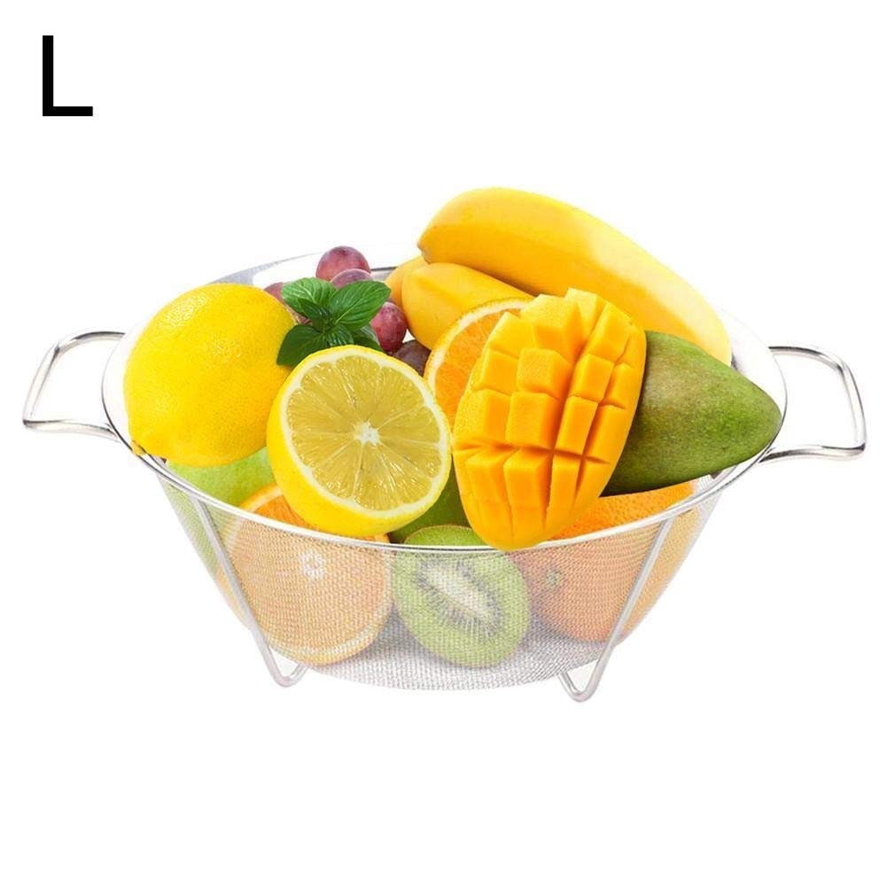Drenaje De Acero Inoxidable Cesta De Malla Fina, Alimentación Recipiente Colador Escurridor, Verduras Arroz Tamiz Tamiz Colador, Herramientas De La Cocina (Color : 22.5cm)