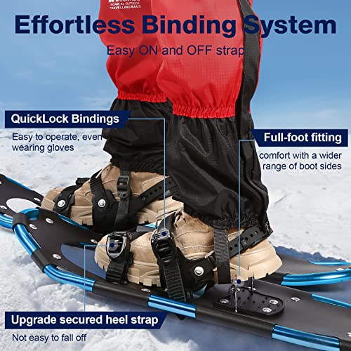 Yitgog 3-In-1 Snowshoes For Women Men Youth Kids, Lightweight Aluminum Alloy Snow Shoes With Trekking Poles And Carrying Bag Easy To Wear, Size 21''/25''/30'' #TOP1