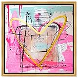 The Oliver Gal Artist Co. Fashion and Glam Wall Art Canvas Prints 'Mademoiselle Remix' Perfumes Home Décor, 12x12, Gold Frame