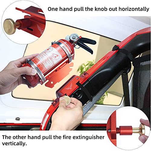 Roll Bar Fire Extinguisher Mount, Beiguoo Quick Release Bottle Holder Bracket Compatible with Jeep Wrangler UTV Polaris RZR Ranger Can-Am Maverick ATV