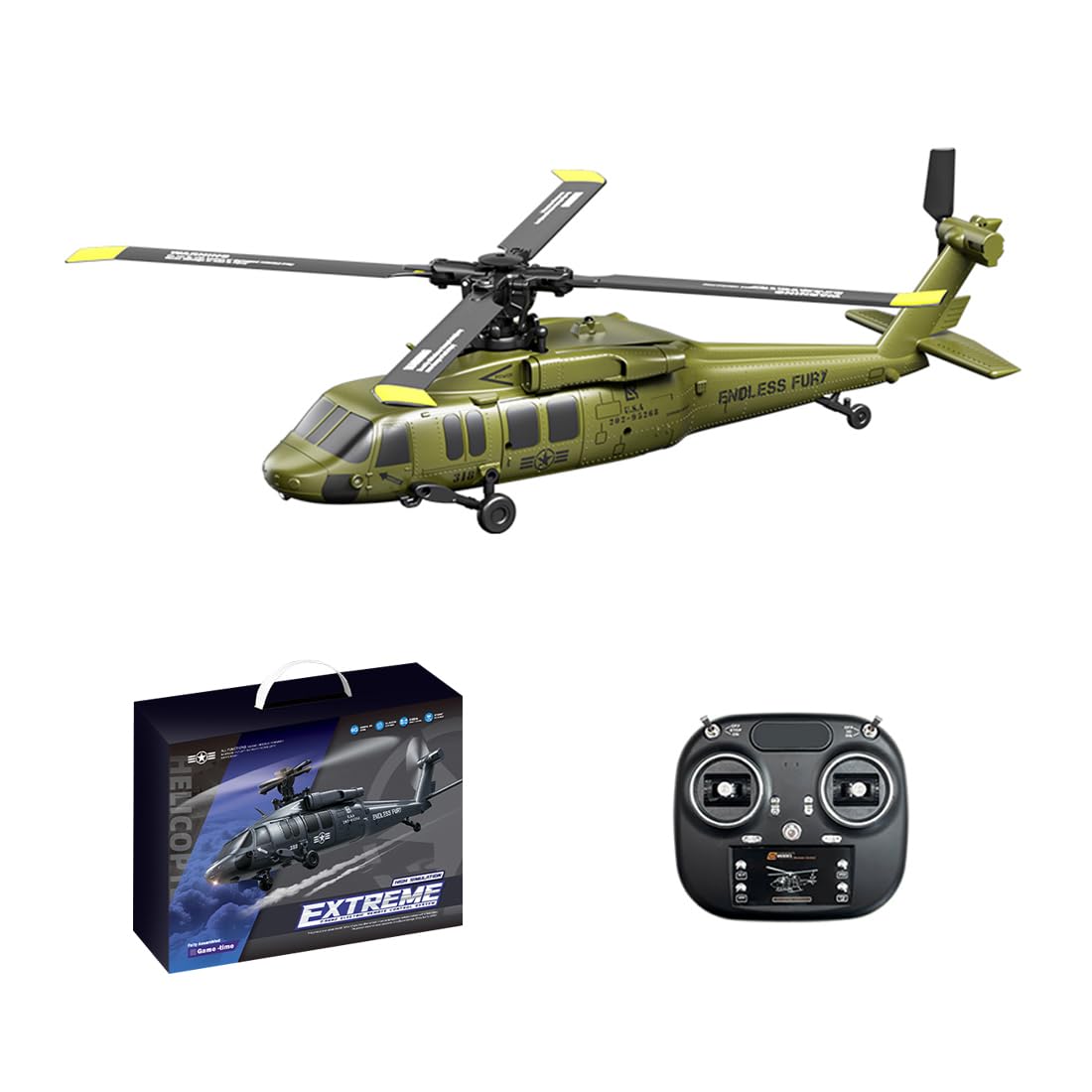 UH-60 2,4 G 5-kanałowy pilot helikopter, model samolotu RC z utrzymaniem wysokości, optyczne pozycjonowanie przepływu i odwrócony lot jednym przyciskiem, dla dorosłych, latający na zewnątrz