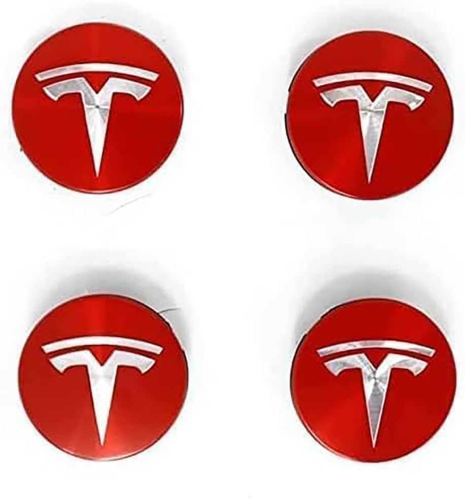 4 stuks Auto Wielnaafdoppen voor Tesla Model 3 65mm, Antiroest Naafdoppen Auto Velgen Beschermers Exterieur Decoratie Accessoires,C