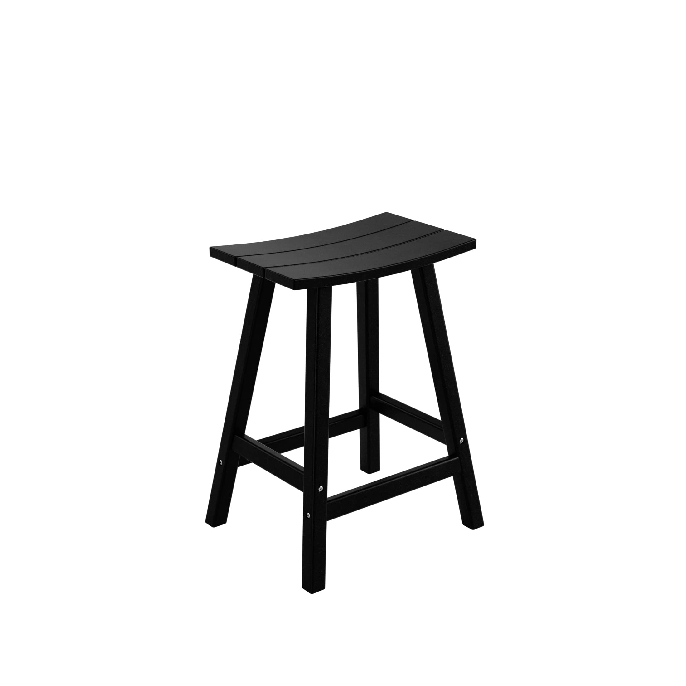 WO WESTIN OUTDOOR HDPE Laguna Contempo 24" Saddle Counter Stool, Black