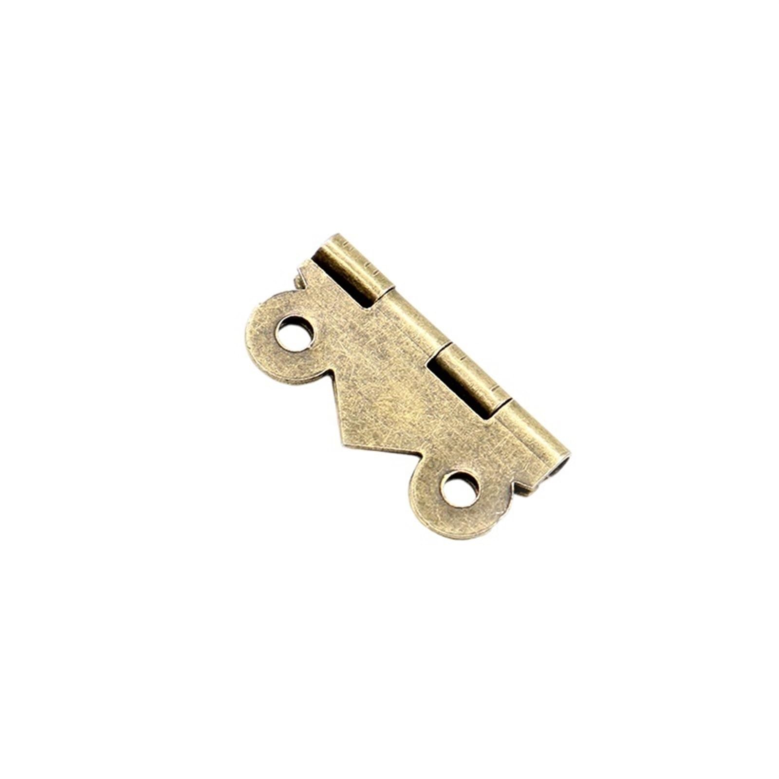 Nvsfzgiyg Bronze 10Pcs Mini Door Hinges 20Mm X17mm Cabinet Drawer Jewellery Box Decorate Hinge For Furniture Hardware(Bronze)