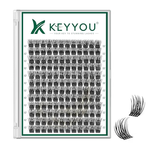 Image of KEYYOU Lash Clusters Air Touch Soft Volume D Curl 12mm Individual Lashes