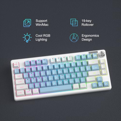 Image of MageGee Mini 60% Gaming Keyboard, RGB Backlit 75 Key Ultra-Compact Keyboard, TS75 Ergonomic Waterproof Mechanical Feeling Office Computer Keyboards for PC, MAC, PS4, Xbox ONE Gamer