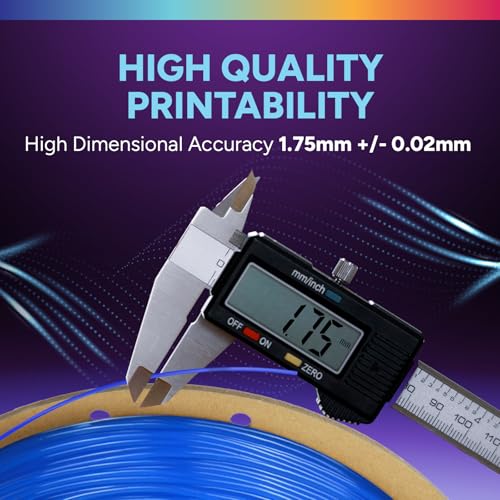 Image of OVERTURE TPU High Speed Filament 1.75mm Flexible Roll, 95A Soft 3D Printer Filament, 1kg Spool (2.2 lbs), Fit Most FDM Printer (HS TPU Translucent Blue)