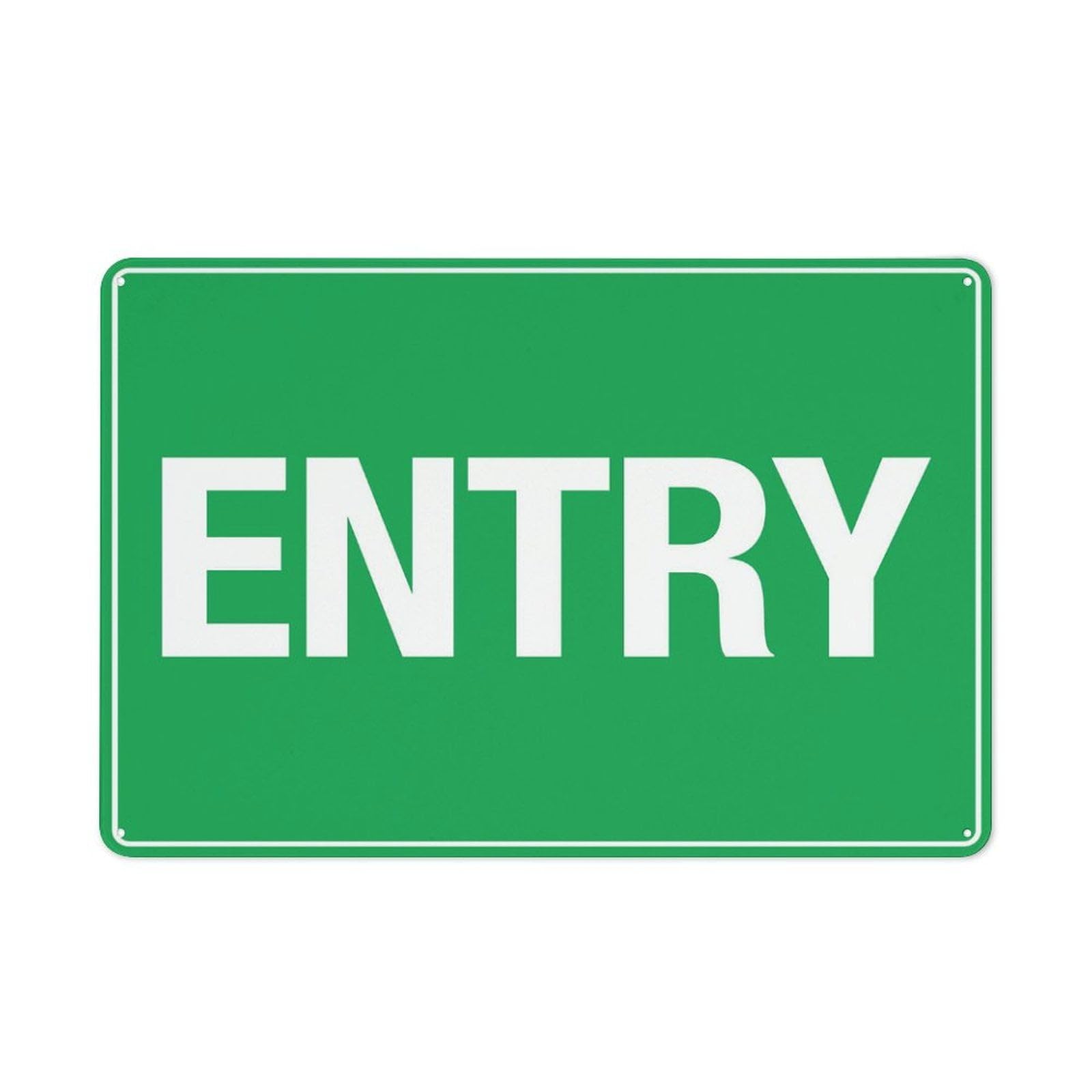 peiyeety Entry Green Sign Outdoor Signs Aluminum 12X8 Inch Uv Ink Printed for House and Business