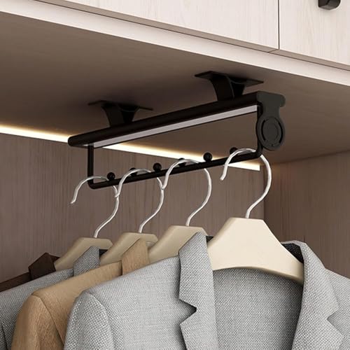 Perchero Resistente For Colgar Ropa, Barra Extensible For Pantalones De 26-46Cm, Organizador Y Almacenamiento For Calcetines/Sombrero(B,31cm)