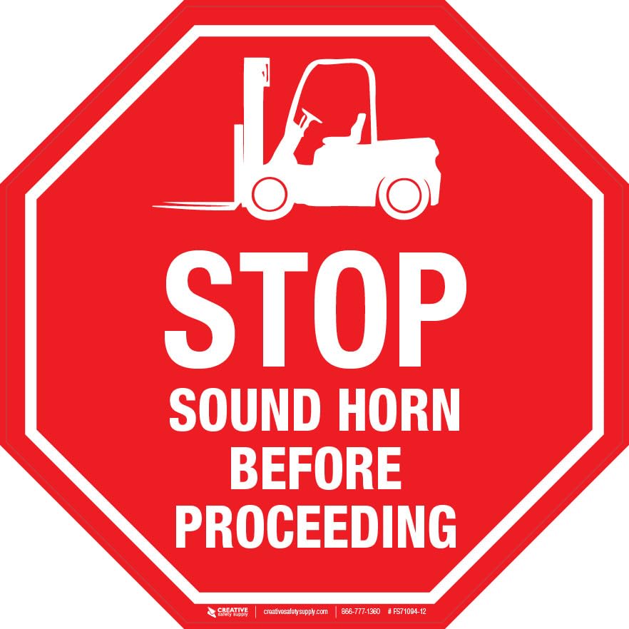 Creative Safety Supply Stop Sound Horn Before Proceeding - Floor Sign 16