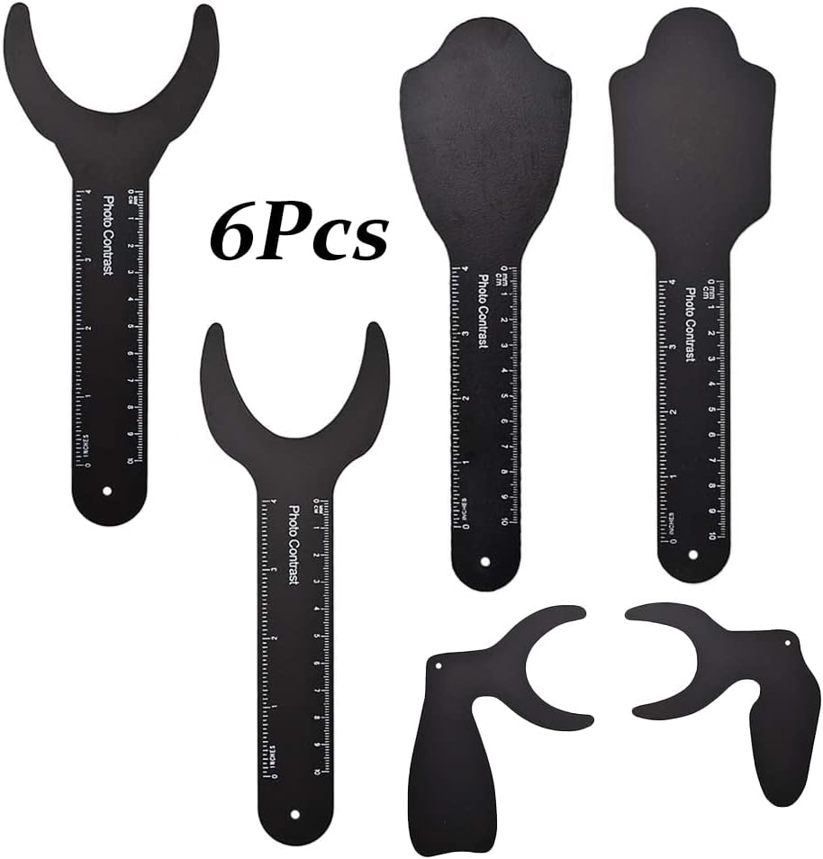 6 Pcs Dental Photography Contraster, 6 Size Black Background Board Dental Photo Contrast Kit, for Palatal Photo Contrast