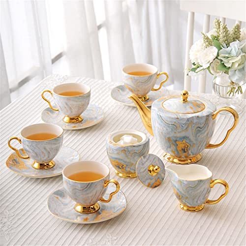 Gretd Elegant Afternoon Tea Set Ceramic Coffee Cup Set Coffee Cup Saucer Set Tea Cup Teapot Set Coffee Utensils (Color : A, Size : As The Picture Shows) #TOP20