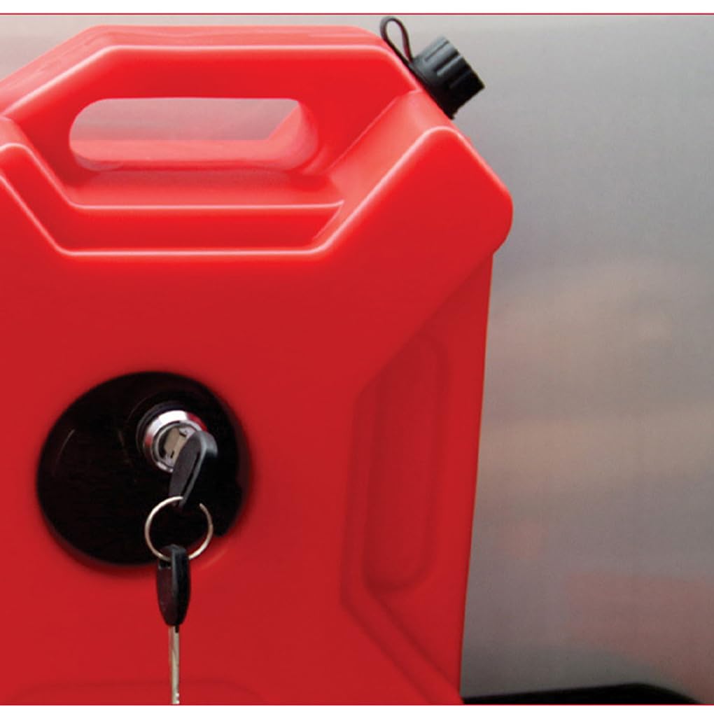 Bidón de gasolina para motocicleta, bidón de carreras HDPE, para equipo motocicleta, recipiente aceite plástico para UTV con soporte 1 galón , rojo