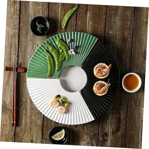 Plato Japonés de Cerámica en Forma de Abanico para Sushi miniatura 5