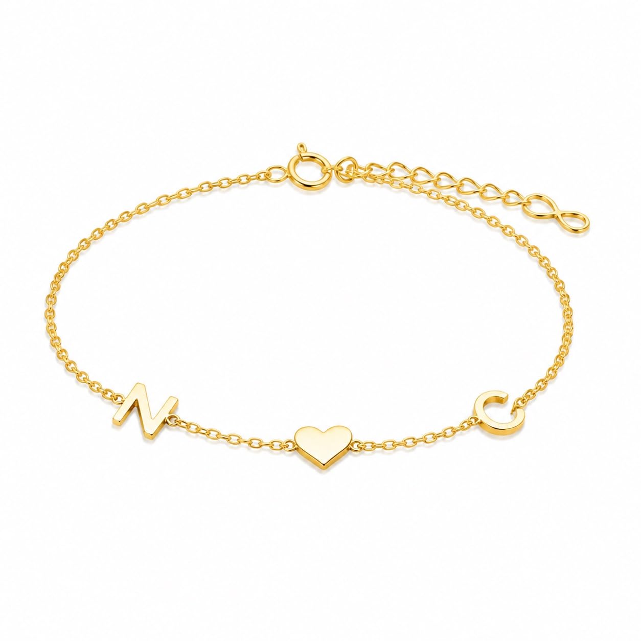 14K oro macizo pulsera con nombre 14K oro macizo parejas pulsera Navidad dama de honor Día de la Madre