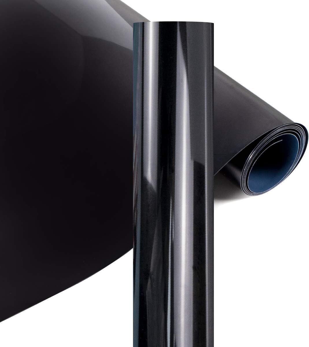 Heat Transfer Vinyl - 12" x 5ft(30.5x152CM) Black Premium HTV Vinyl Roll for T-Shirts,Black Iron on Transfers for DIY Heat Vinyl Design - Easy to Cut & Weed