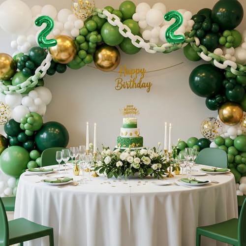 Image of TONIFUL 20 Pcs Number Balloon 2 Set 16 Inch Green 0-9 Numbers Balloons