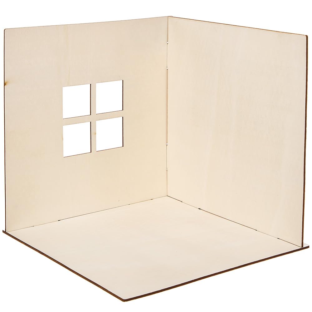 Baker Ross FN255 Mini Doll House Wooden Room Kit - Pack of 1, Kids Dolls House Kit, Handcraft Construction Kit - Image 4
