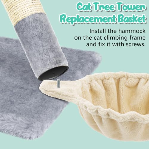 Cama hamaca para gato 14.6 pulgadas Beige 3 piezas miniatura 4
