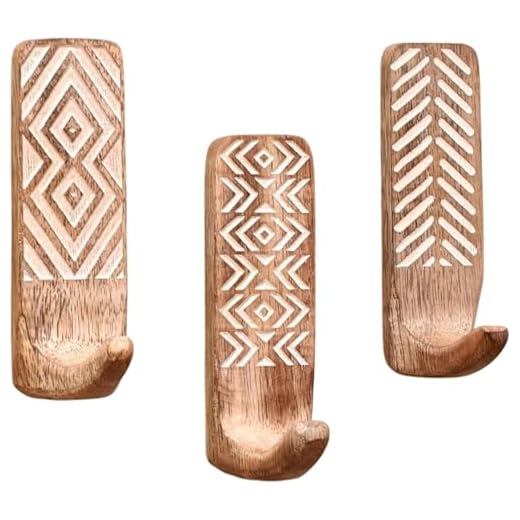 Boho Decorative Wood Wall Hooks Set