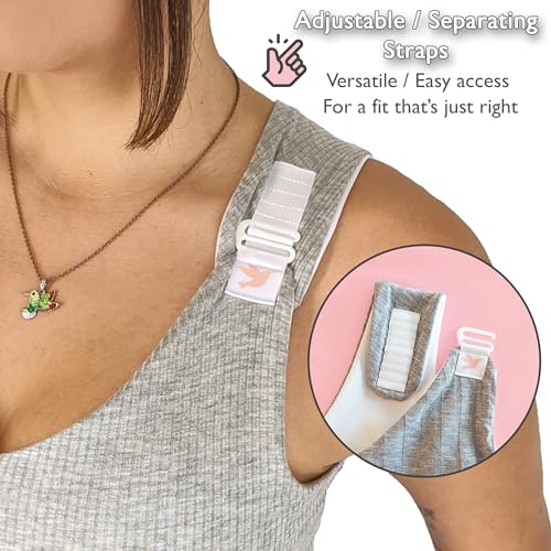 Post Surgical Comfort Compression Sports Bra: Soft Grey Butterfly4