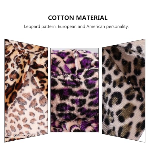 3pcs Cotton Leopard Ear Hats for Newborns and Toddlers Cozy Caps Set Fashionable and Warm Leopard Print Design for Hospital and Everyday Use4