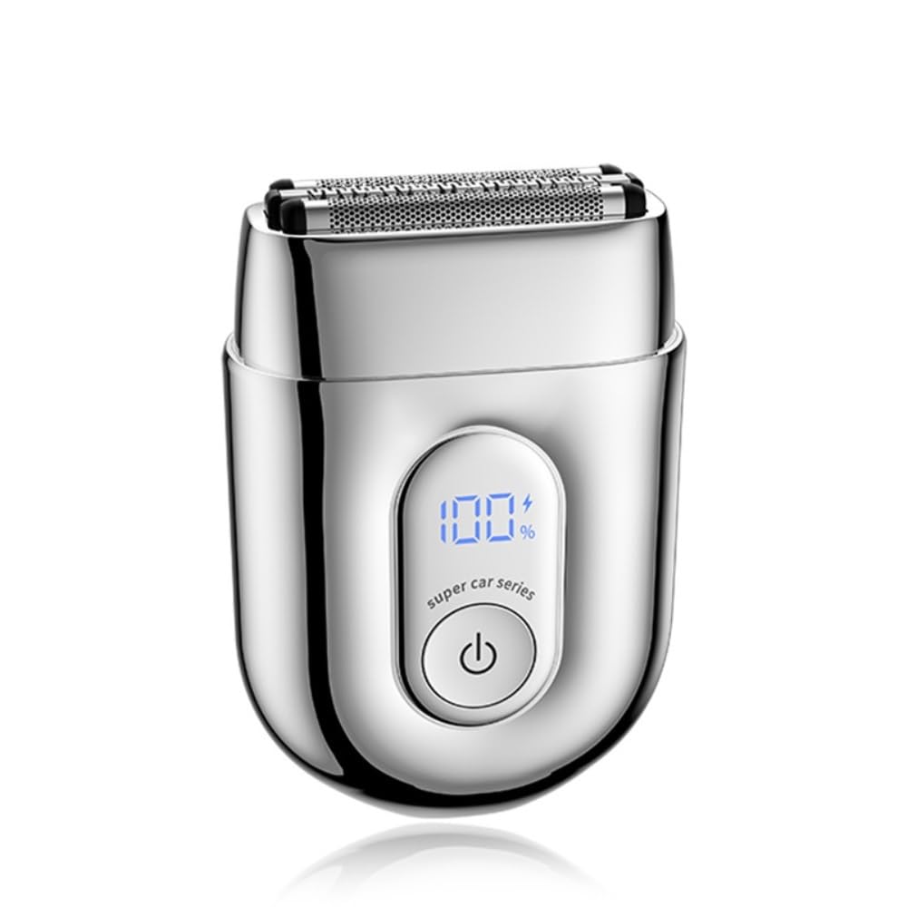 Herren-Handfläche, elektrisch, USB – C, Schnellladung, Präzisionsklingen, Nass-/Trockengebrauch für glatte Rasur, perfekt für die Rasur (Premium-Silber)