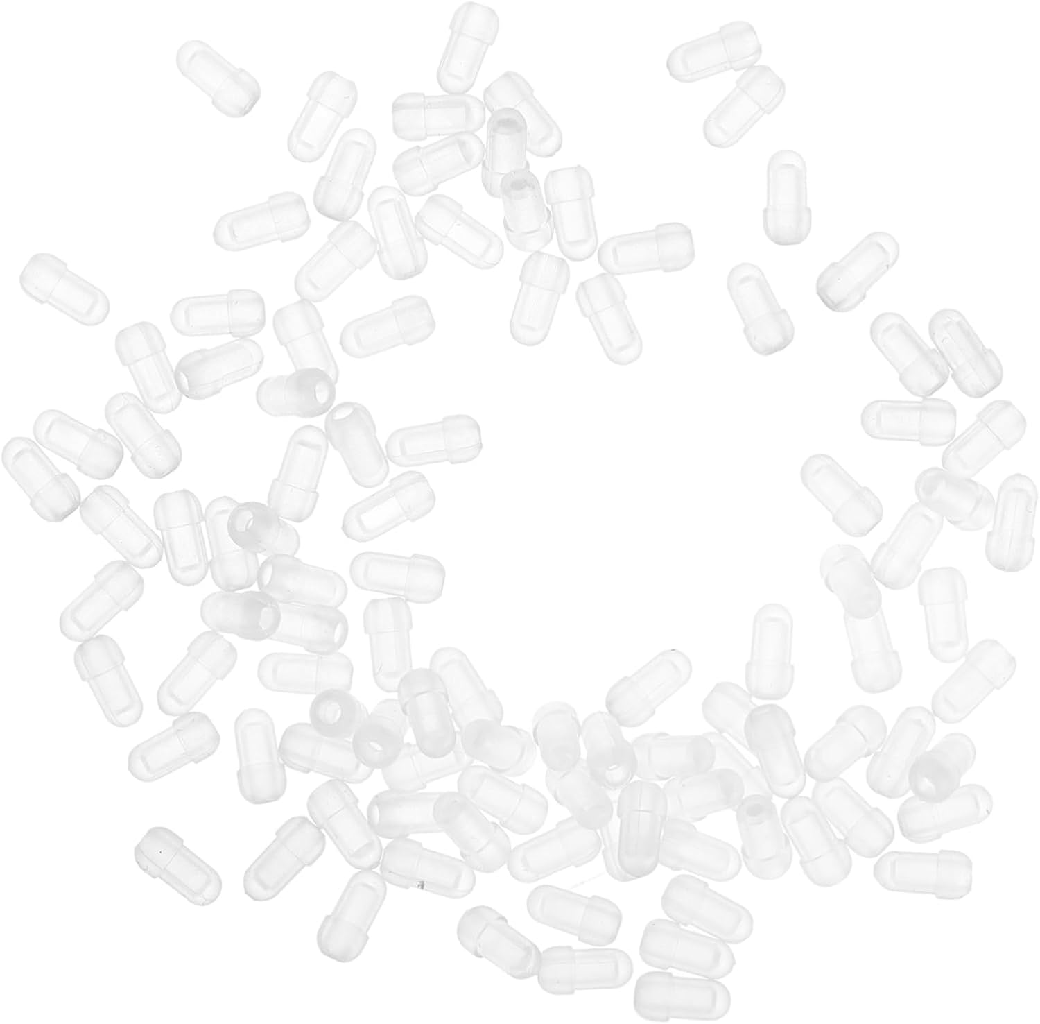100pcs Transparent Ear Needle Sleeves Soft Non-Allergic Sleeves for Earring Nose Piercing Versatile Ear Accessory for Home Travel Bathing