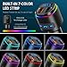 Upgraded Criacr V5.0 Bluetooth FM Transmitter for Car, QC3.0 Charge & 7 RGB Color LED Backlit Wireless FM Radio Car Adapter, Support Siri Google Assitant, U Disk, SD Card, Hands-Free Calls Kit