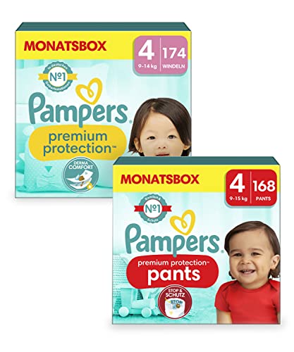 Pampers Premium Protection Baby Set mit Windeln Größe 4 (9-14kg, 174...