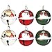 Partybus Metal Christmas Tree Ornaments 6 Pack, Small Handmade Vintage Jingle Bell Set for Outdoor Holiday Home Decorations, Shatterproof Farmhouse Country Rustic Gift Name Tags