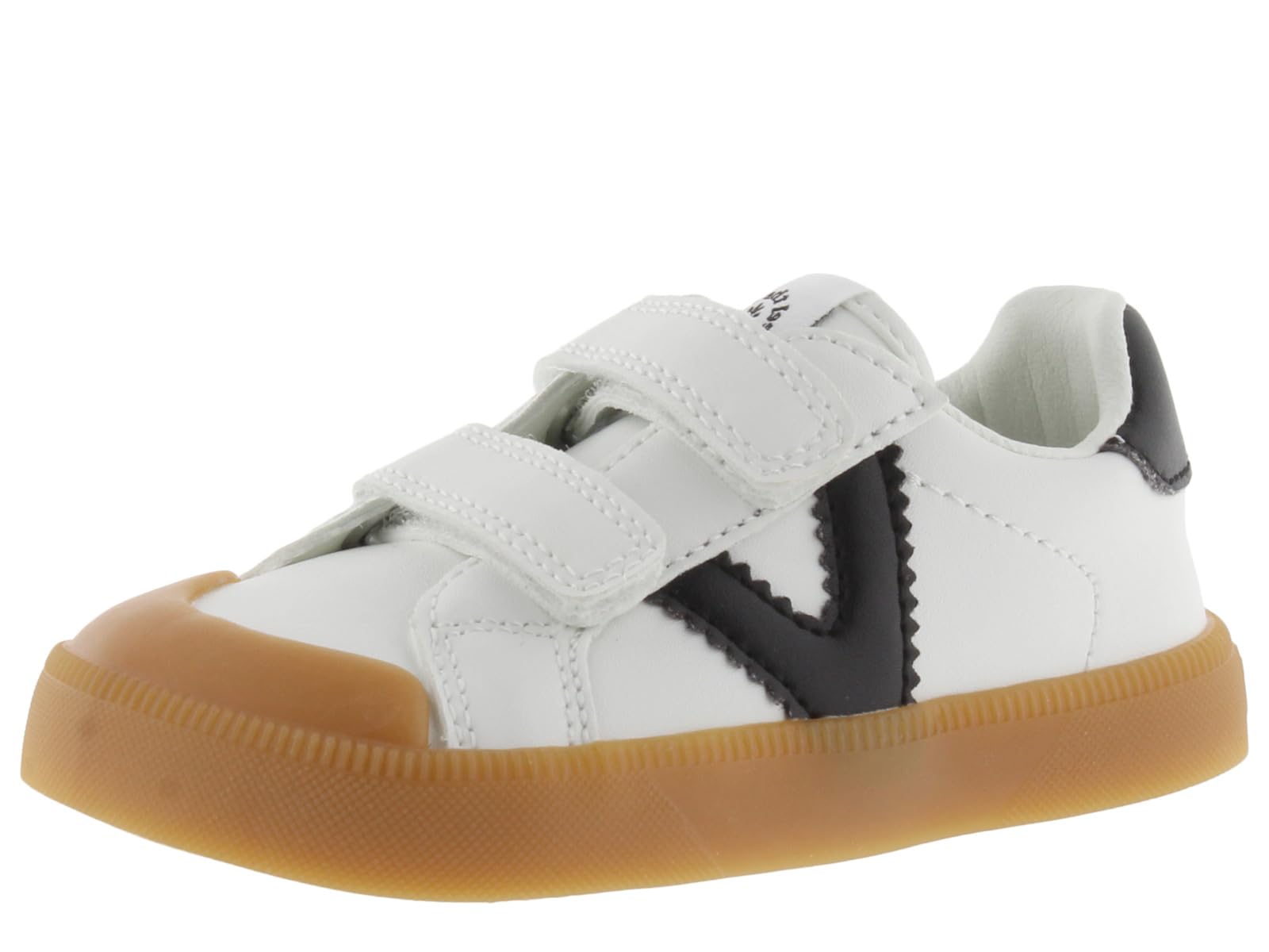 victoria Sneaker Oliver Barefoot 1356102 | Effetto Pelle & Parti A Contrasto & Chiusure A Strappo & Suola Caramello per Bambini Unisex