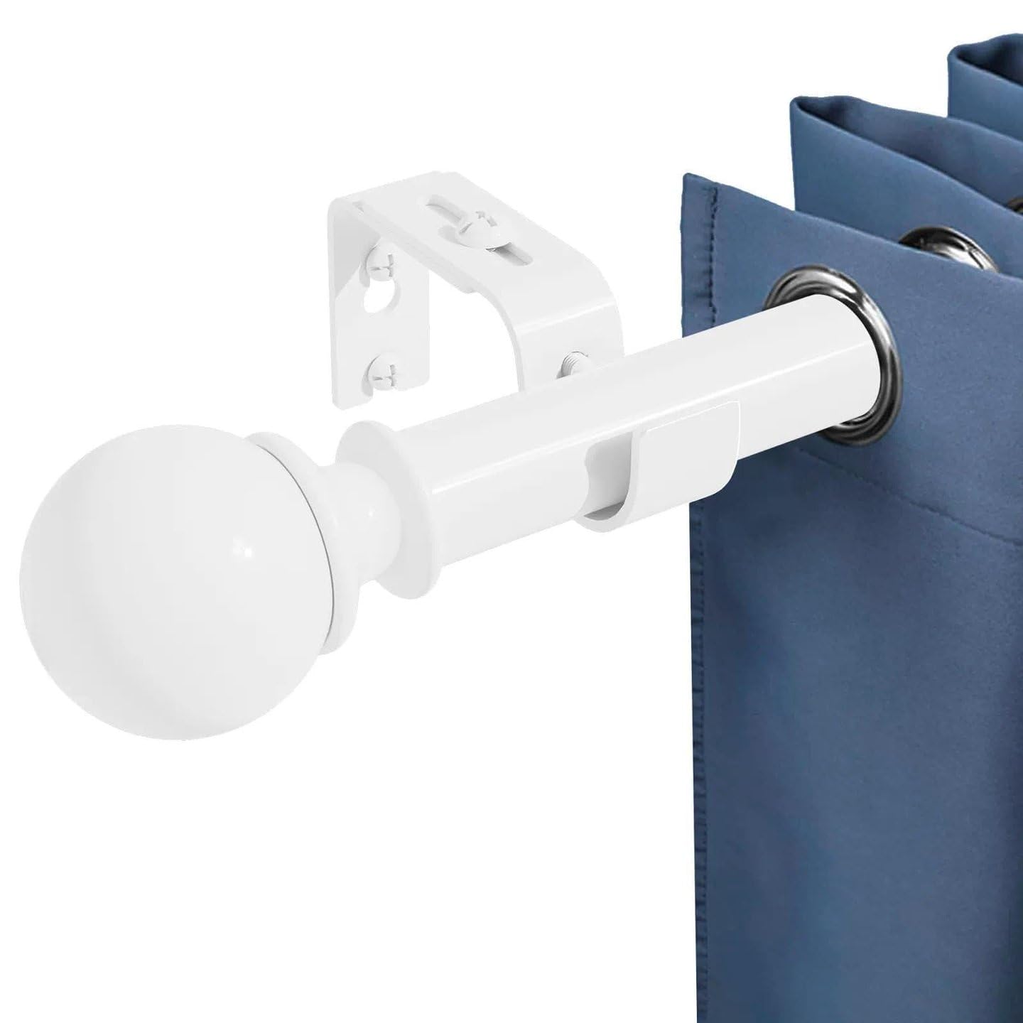 Rod&Trikin White Curtain Poles For Eyelet Curtains 3M Curtain Pole Living Room Curtain Poles 25 Mm Diameter For Bedroom Dining Room Living Room 185-310Cm