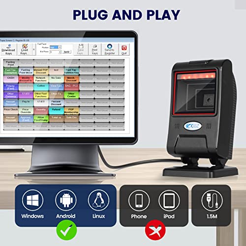 Lecteur code barre USB 1D 2D filaire compatible Windows - 2