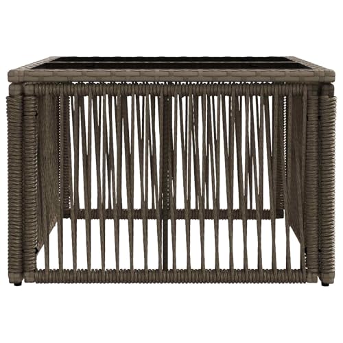 Mesa de jardín resistente a la intemperie de ratán y cristal 4