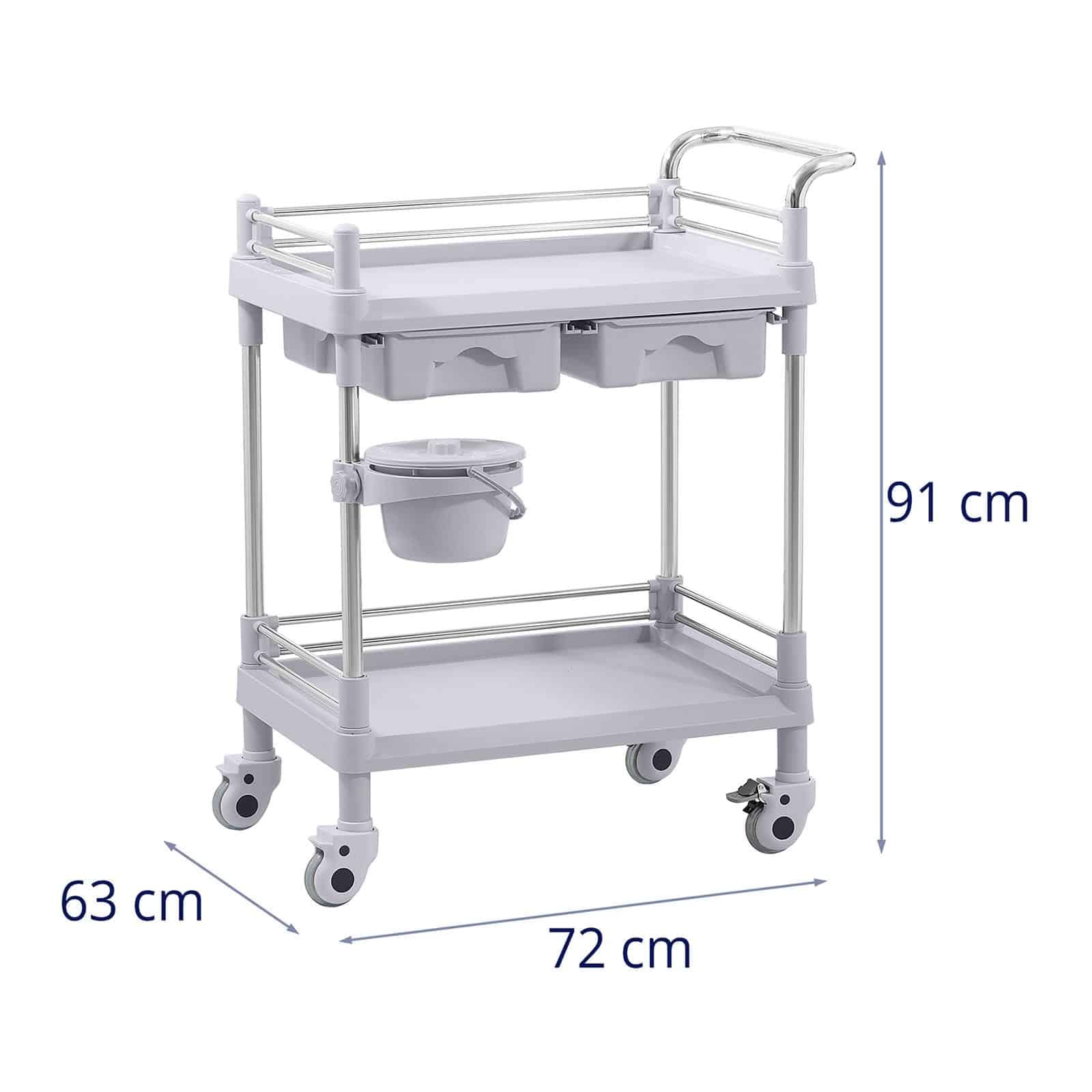 Steinberg Systems SBS-LF-116 Laborwagen 2 Ablagen je 53 x 38 x 14 cm 2 Schubladen 40 kg Aufbewahrungswagen Rollwagen