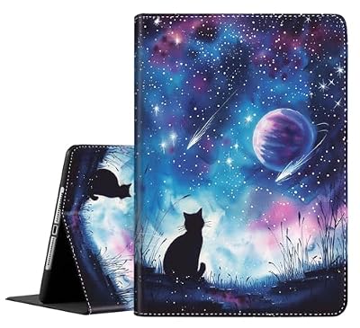 Case for New iPad (A16) 11th Generation 11 Inch 2025,for iPad 10th Generation 2022 10.9 Inch, Multi-Angle Stand Smart Cover Shockproof with Auto Wake/Sleep ,Starry Sky Cat