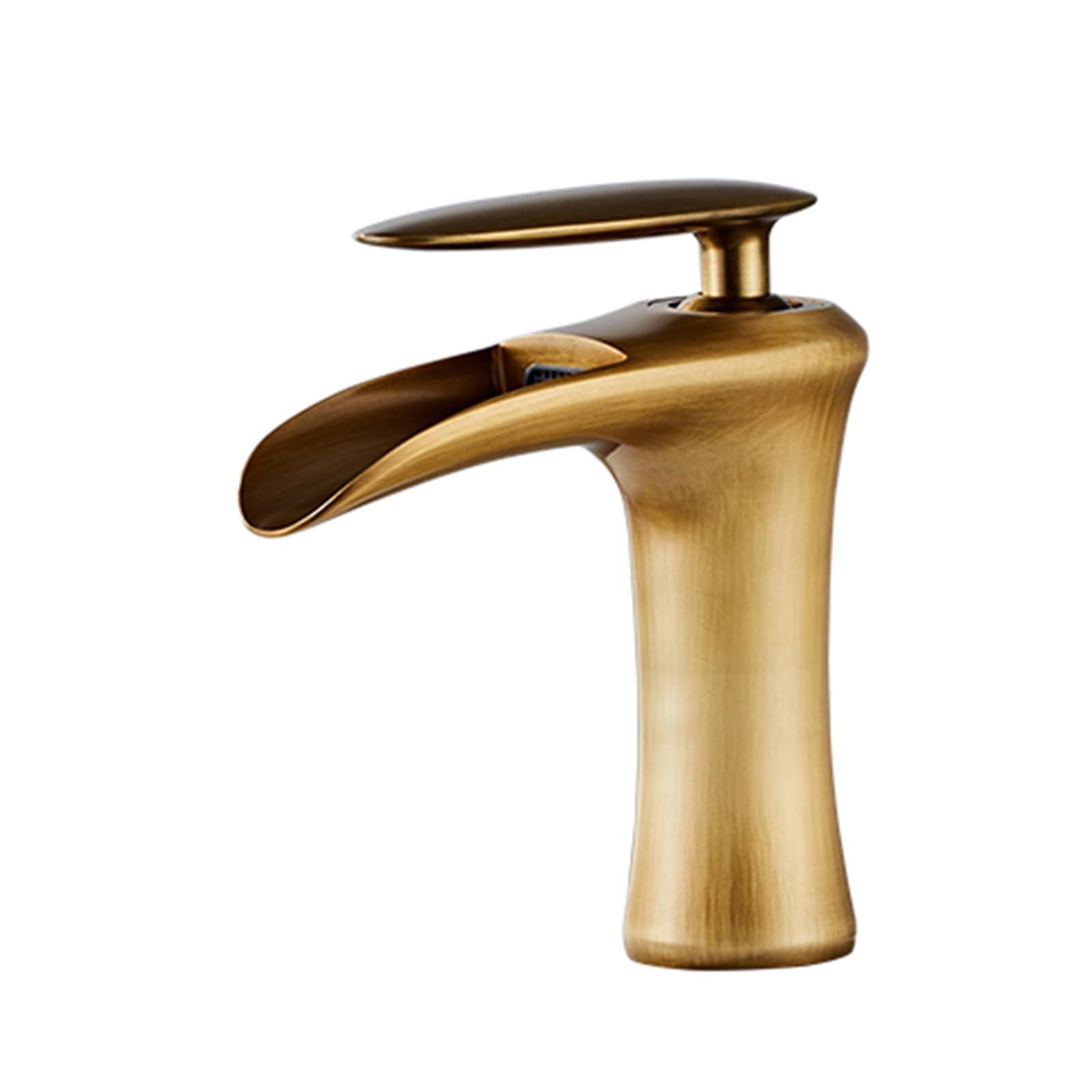 HCFYAUIS Waterfall Basin Mixer Taps, Open Single Handle Bathroom Mixer Tap, Hot and Cold Waterfall Taps,Antique,Short