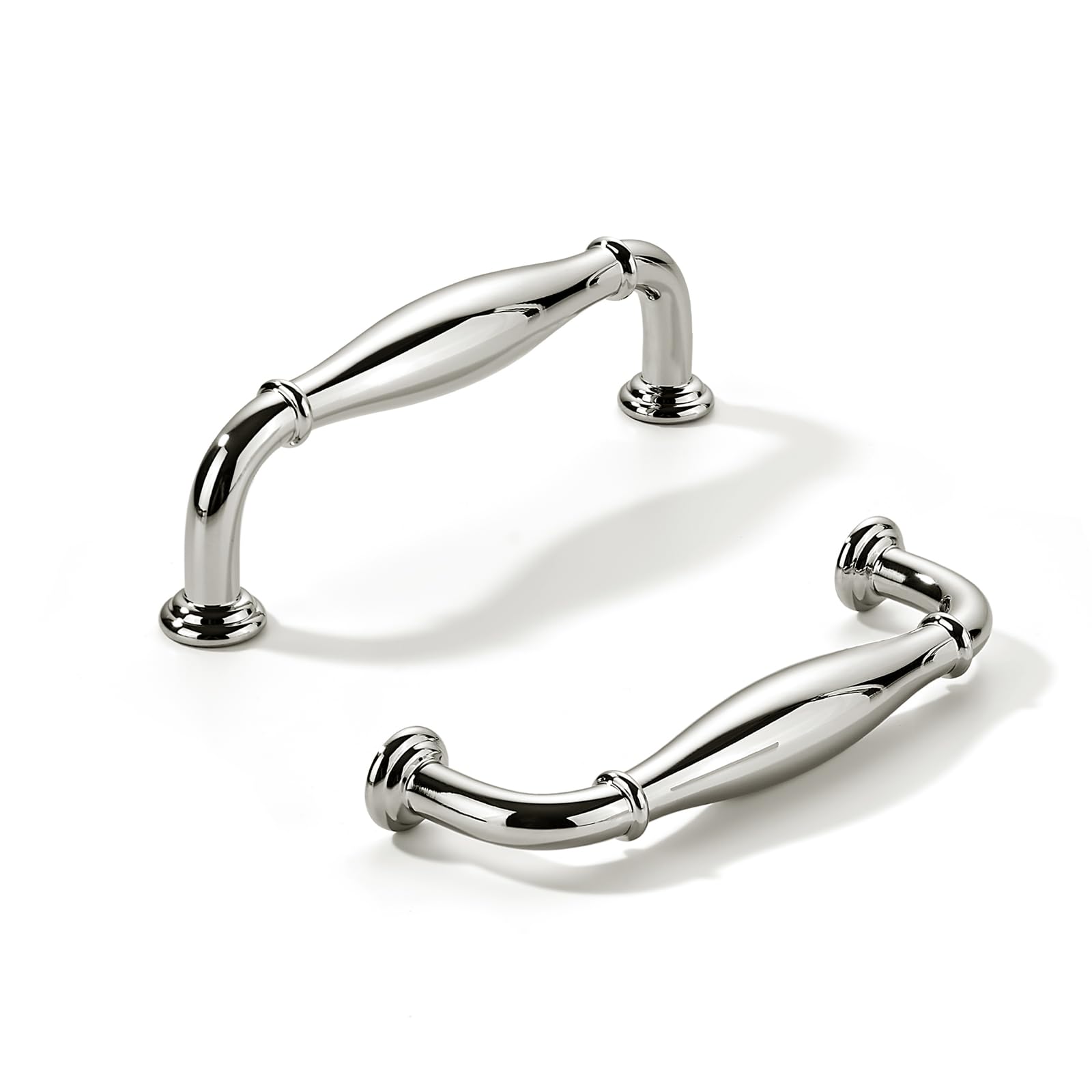KHTUMEWARE-80374 Polished Nickel Cabinet Pulls CTC 4 in (102 mm) 10-Pack