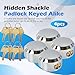 Pomunty 4 Pack Trailer Door Locks Keyed Alike Heavy Duty Hockey Puck Locks Reinforced Hidden Shackle Padlocks w/8 Keys Solid Steel Lock for Trailers Trucks Vans Shed Gates Garage
