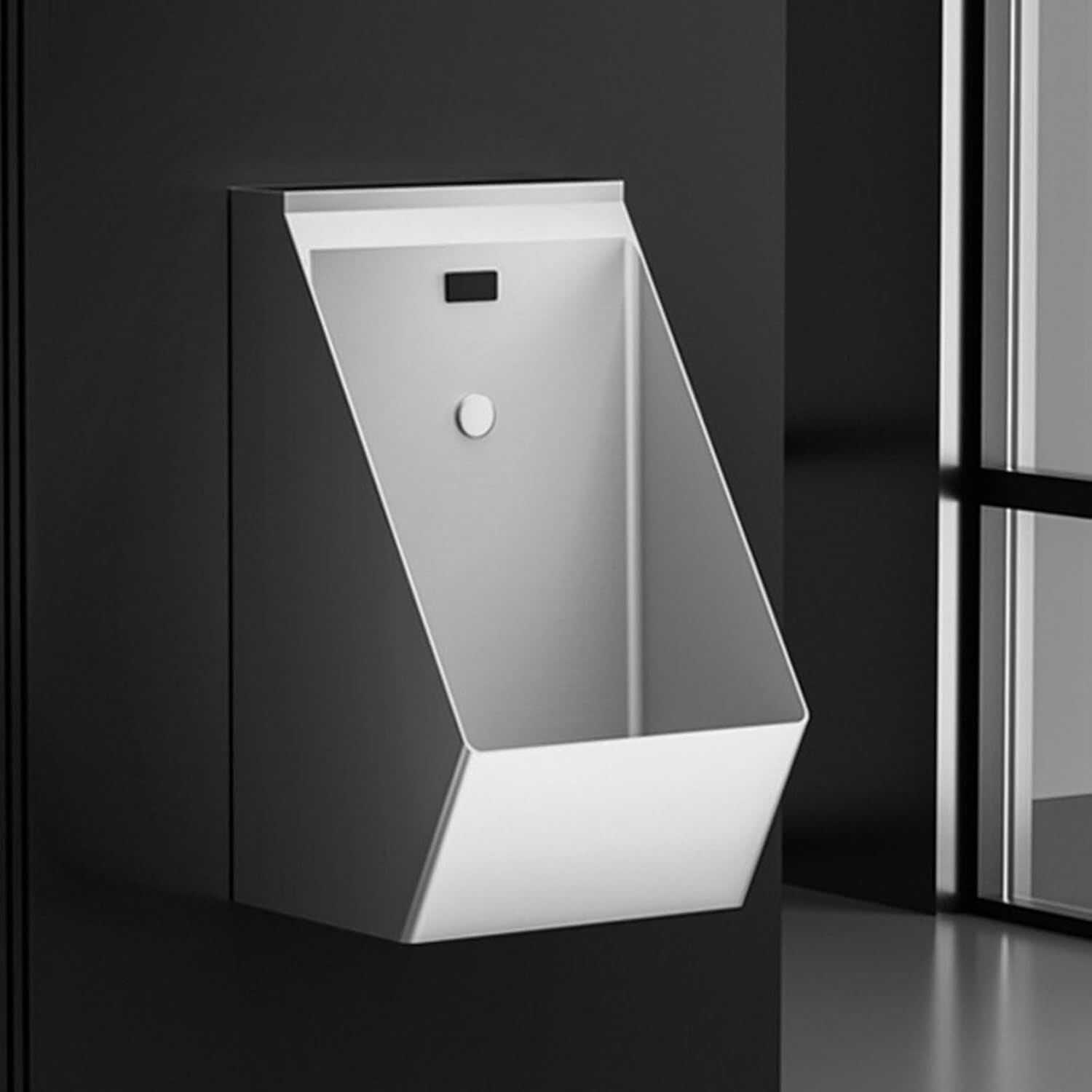 Wall Mounted Sensor Urinal,304 Stainless Steel Urinals,Induction Flush Urinal,Family Bathroom Toilet,Urinals For Men Bathroom,Automatic Sensor Urinal Toilet(Silver)