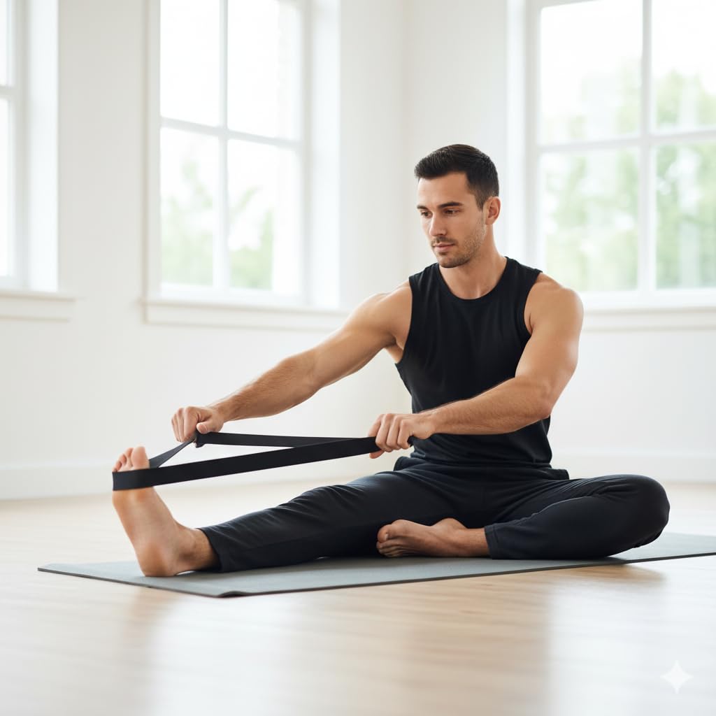 Yoga-Gurt, 2,4 m, Schwarz