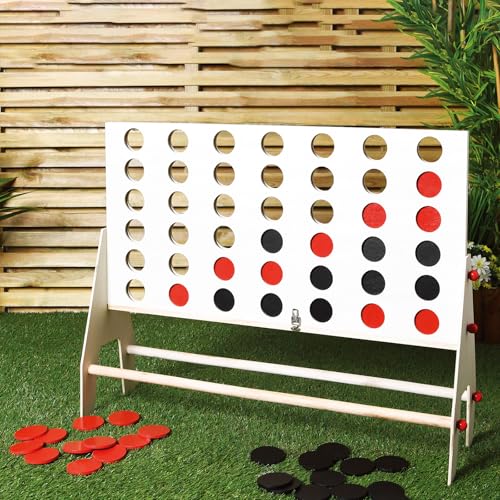 Board Games,Giant Connect 4 Game Set - Jumbo Outdoor Backyard Game - Wooden Board for Kids & Adults - Four-in-a-Row Game Board - Party Games - Image 3