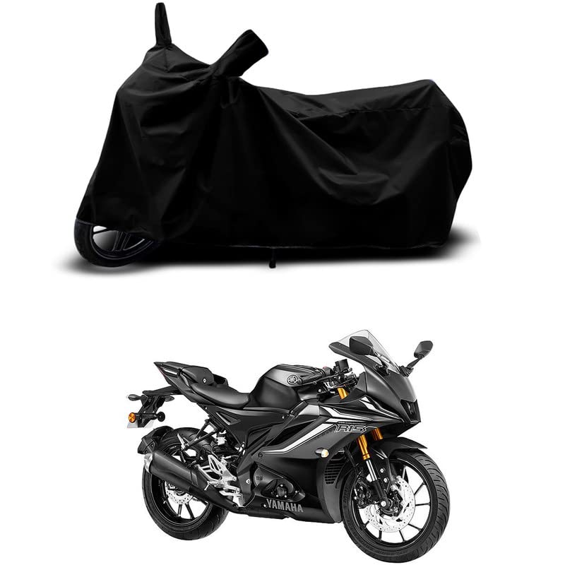 Image of 100% Scratchproof, UV Rays, Heat Protection, Birds Droppings, Water Resistant, Dust Proof, Waterproof Full Bike Scooty Body Cover Compatible with R15 V4 M - All Variants, Black