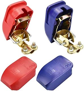 XYDZ 4 X KFZ Auto Batterie Klemmen,12V/24V Auto Batterie Schnellklemmen Boot PKW Klemmen Polklemmen Autobatterie für Autos Motorräder Kraftfahrzeuge Wohnmobile und Yachten - Rot & Blau(2 Paar)